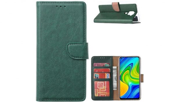 Hoesje geschikt voor Xiaomi Redmi Note 9 - Bookcase Groen - portemonnee hoesje
