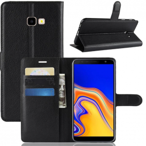 LuxeBass Bookcase geschikt voor Samsung Galaxy J4+ (2018) - Zwart