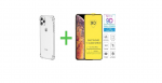 LuxeBass hoesje geschikt voor iPhone 11 Hoesje - Transparant Anti Shock verstevigd Achterkant Case Backcover + 2 Tempered 9D screenprotector Full Cover Bescherm Glas voor iPhone 11
