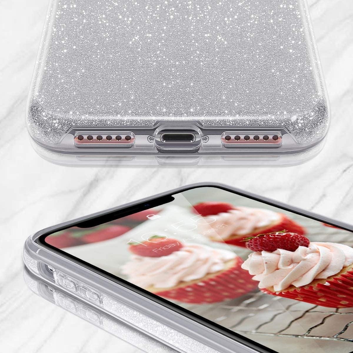 LuxeBass Hoesje geschikt voor iPhone 11 Pro - Glitter Siliconen - Zilver