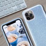 LuxeBass Hoesje geschikt voor iPhone 11 Pro Max - Glitter Siliconen - Blauw