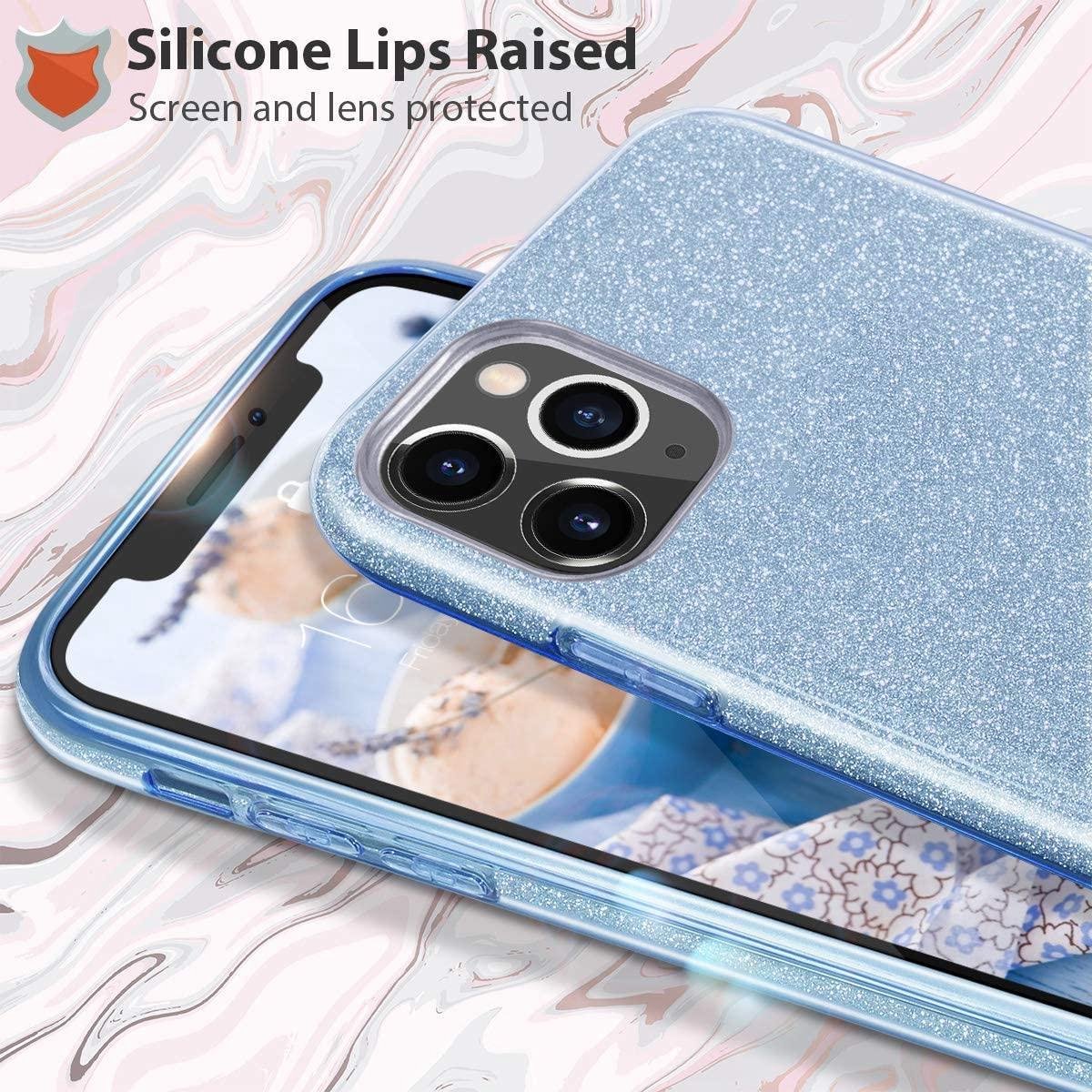 LuxeBass Hoesje geschikt voor iPhone 11 Pro Max - Glitter Siliconen - Blauw