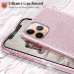 LuxeBass Hoesje geschikt voor iPhone 11 Pro Max - Glitter Siliconen - Roze