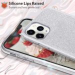 LuxeBass Hoesje geschikt voor iPhone 11 Pro Max - Glitter Siliconen - Zilver