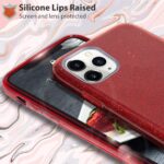 LuxeBass hoesje geschikt voor iPhone 12 Pro Max - Glitter Siliconen - Rood
