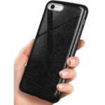 LuxeBass hoesje geschikt voor iPhone 7/8 SE (2020) - Glitter Siliconen - Zwart