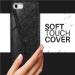 LuxeBass hoesje geschikt voor iPhone 7/8 SE (2020) - Glitter Siliconen - Zwart