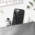 LuxeBass hoesje geschikt voor iPhone 7/8 SE (2020) - Glitter Siliconen - Zwart