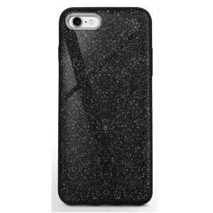 LuxeBass hoesje geschikt voor iPhone 7/8 SE (2020) - Glitter Siliconen - Zwart