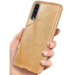 LuxeBass hoesje geschikt voor Samsung Galaxy A21S - Glitter Siliconen - Goud