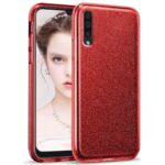 LuxeBass hoesje geschikt voor Samsung Galaxy A21S - Glitter Siliconen - Rood