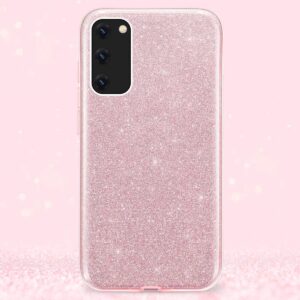 LuxeBass hoesje geschikt voor Samsung Galaxy A21S - Glitter Siliconen - Roze
