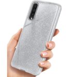 LuxeBass hoesje geschikt voor Samsung Galaxy A21S - Glitter Siliconen - Zilver