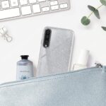 LuxeBass hoesje geschikt voor Samsung Galaxy A21S - Glitter Siliconen - Zilver
