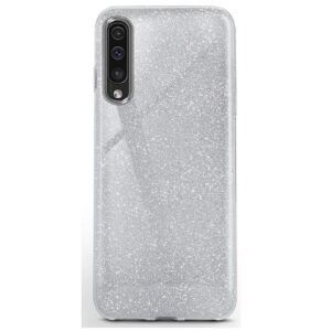 LuxeBass hoesje geschikt voor Samsung Galaxy A21S - Glitter Siliconen - Zilver