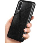 LuxeBass hoesje geschikt voor Samsung Galaxy A50 / A50S - Glitter Siliconen - Zwart