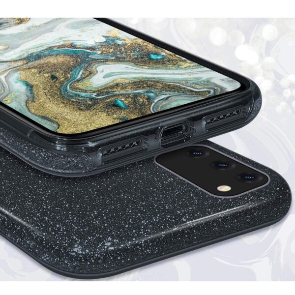 LuxeBass hoesje geschikt voor Samsung Galaxy A51 - Glitter Siliconen - Zwart