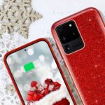 LuxeBass hoesje geschikt voor Samsung Galaxy A71 - Glitter Siliconen - Rood