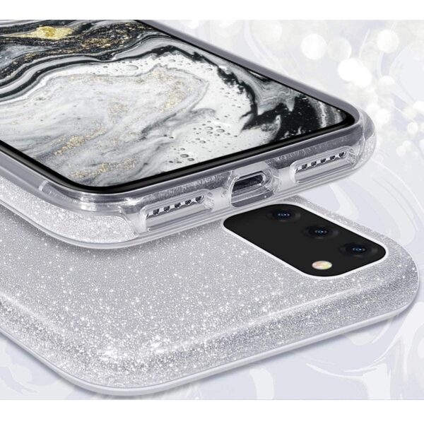 LuxeBass hoesje geschikt voor Samsung Galaxy A71 - Glitter Siliconen - Zilver