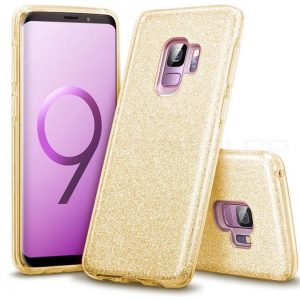 LuxeBass hoesje geschikt voor Samsung Galaxy S9 - Glitter Siliconen - Goud
