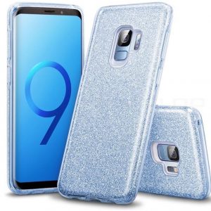 LuxeBass hoesje geschikt voor Samsung Galaxy S9 Plus - Glitter Siliconen - Blauw