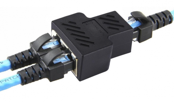 LuxeBass Netwerk kabel splitter (RJ45/ISDN) - Zwart