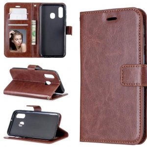 Hoesje geschikt voor Samsung Galaxy A40 - Bookcase Bruin- portemonee hoesje