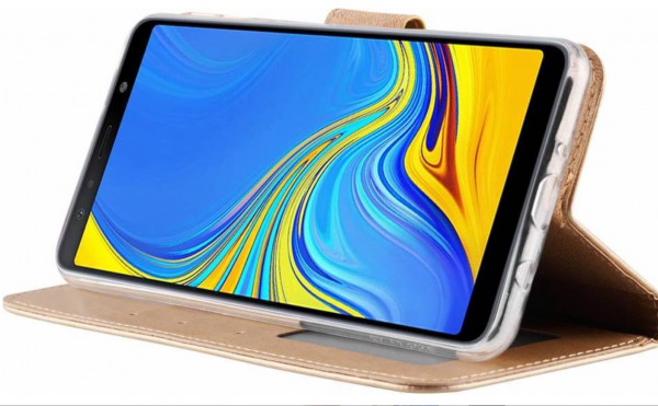 Hoesje geschikt voor Samsung Galaxy A7 2018 - Bookcase Goud - portemonnee hoesje