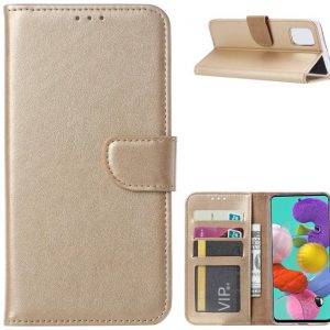 Hoesje geschikt voor Samsung Galaxy A71 - Bookcase Goud - portemonnee hoesje