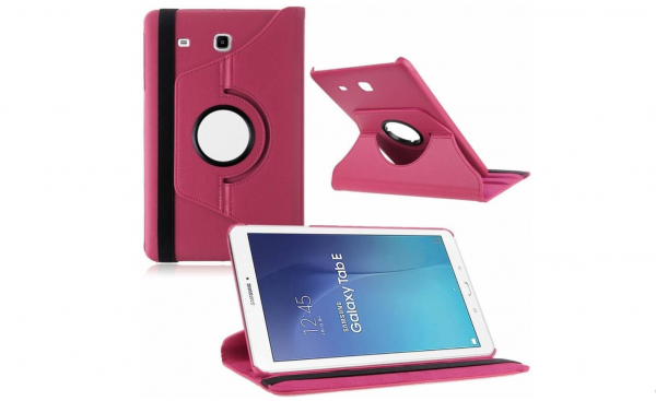 Tablet hoesje 360 graden draaibaar geschikt voor Samsung Galaxy Tab E 9,6 inch Tab E T560 / T561 - Roze