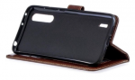 LuxeBass Hoesje geschikt voor Samsung Galaxy A10 hoesje book case + 2 stuks Glas Screenprotector bruin