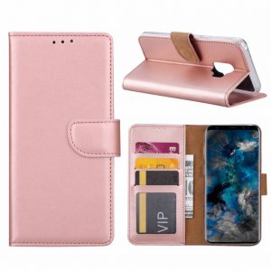 Hoesje geschikt voor Samsung Galaxy S9 Booktype / Portemonnee TPU Lederen Hoesje Rose Goud