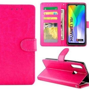Hoesje geschikt voor Huawei Y6P - Bookcase Roze - portemonnee hoesje
