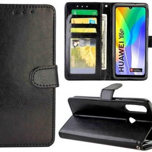 Hoesje geschikt voor Huawei Y6P - Bookcase Zwart - portemonnee hoesje