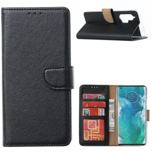 Hoesje geschikt voor Motorola Edge Plus - Bookcase Zwart - portemonnee hoesje