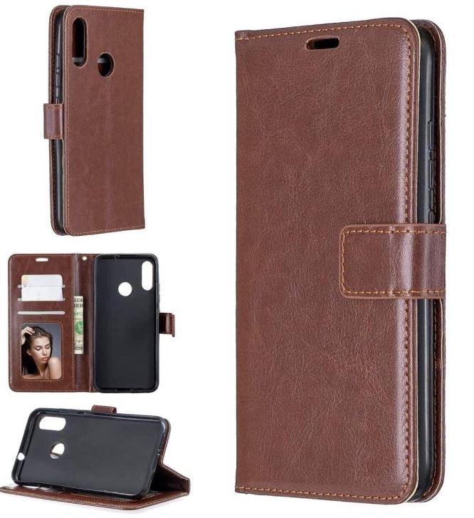 Hoesje geschikt voor Motorola Moto E6 Play hoesje book case bruin