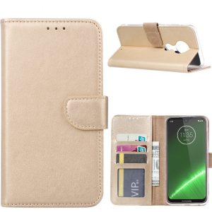 Hoesje geschikt voor Motorola Moto G7 / G7 Plus - Bookcase Goud - portemonnee hoesje