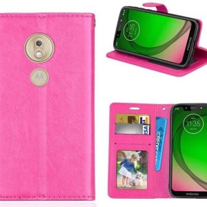 Hoesje geschikt voor Motorola Moto G7 Play hoesje book case roze