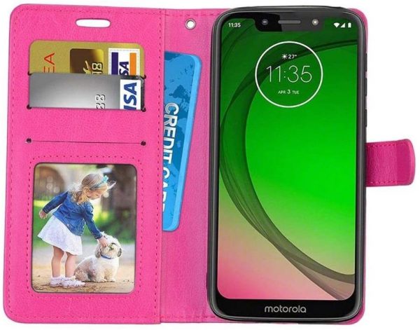 Hoesje geschikt voor Motorola Moto G7 Play hoesje book case roze