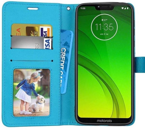 Hoesje geschikt voor Motorola Moto G7 Play hoesje book case turquoise