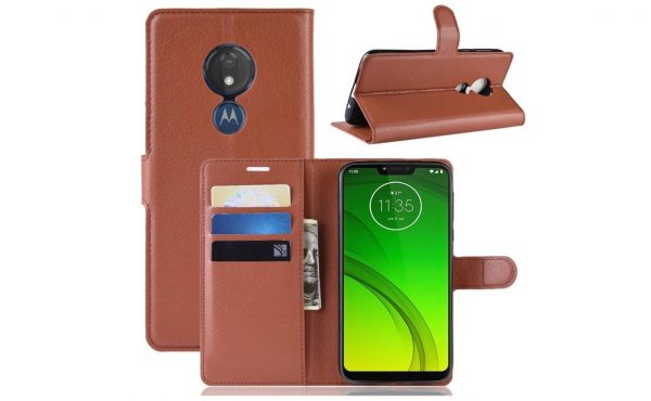 Hoesje geschikt voor Motorola Moto G7 Power - Bookcase Bruin - portemonnee hoesje