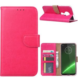 Hoesje geschikt voor Motorola Moto G7 Power - Bookcase Roze - portemonnee hoesje