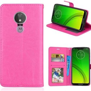 Hoesje geschikt voor Motorola Moto G7 Power hoesje book case roze