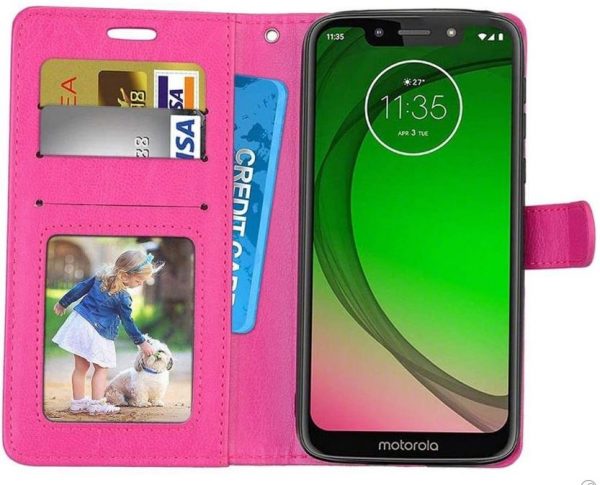 Hoesje geschikt voor Motorola Moto G7 Power hoesje book case roze