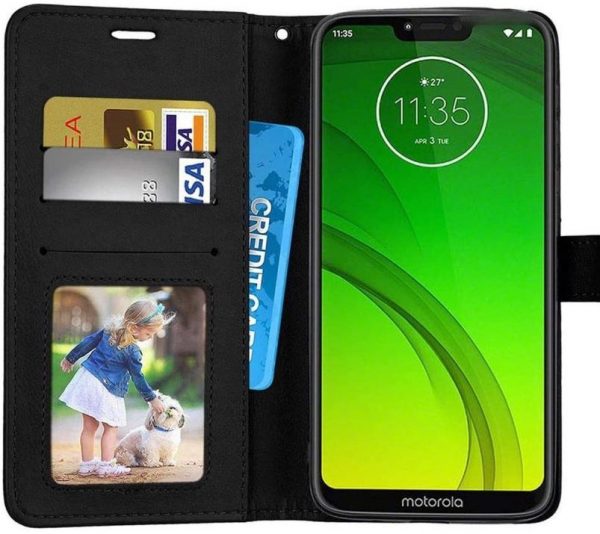Hoesje geschikt voor Motorola Moto G7 Power hoesje book case zwart