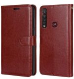 Hoesje geschikt voor Motorola Moto G8 Play hoesje book case bruin