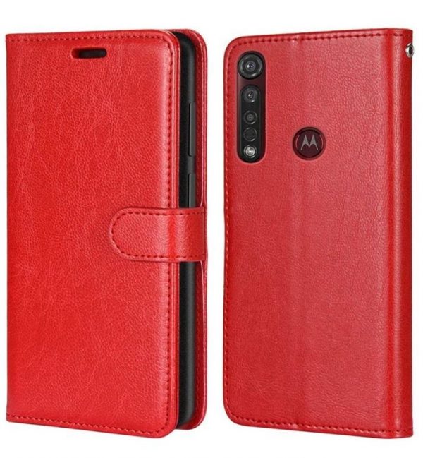 Hoesje geschikt voor Motorola Moto G8 Play hoesje book case rood