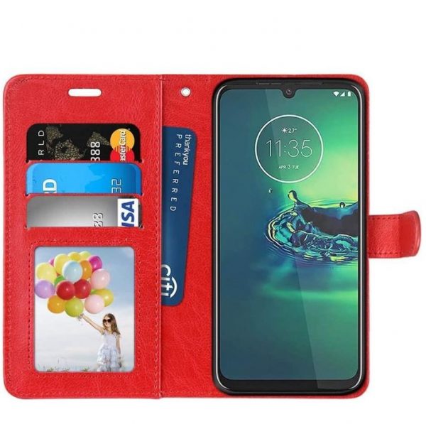 Hoesje geschikt voor Motorola Moto G8 Play hoesje book case rood