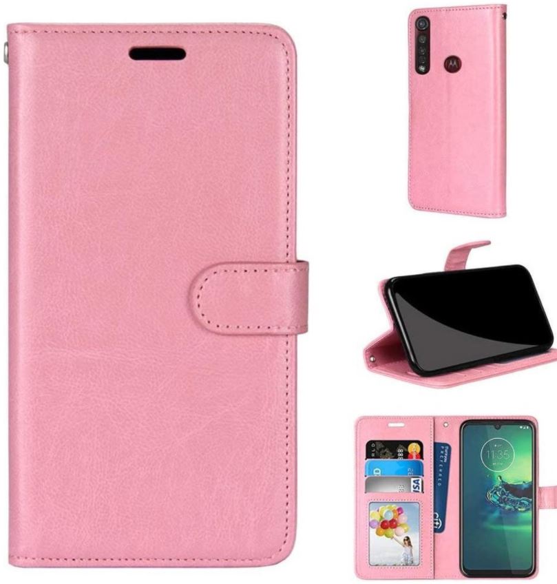 Hoesje geschikt voor Motorola Moto G8 Play hoesje book case rose goud