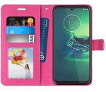 Hoesje geschikt voor Motorola Moto G8 Play hoesje book case roze